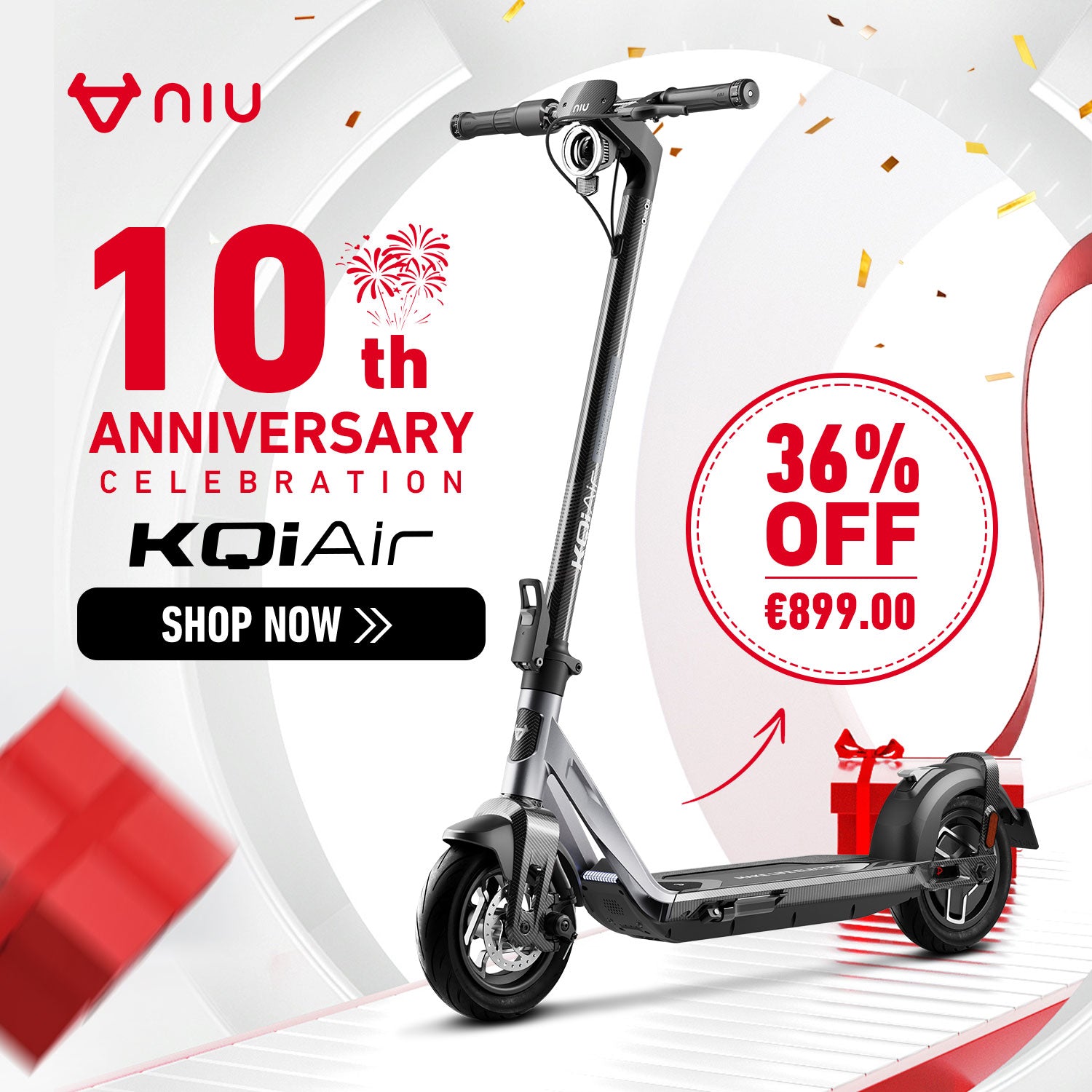 NIU KQi Air Lightweight Electric Scooter | Range 50km (EU version)