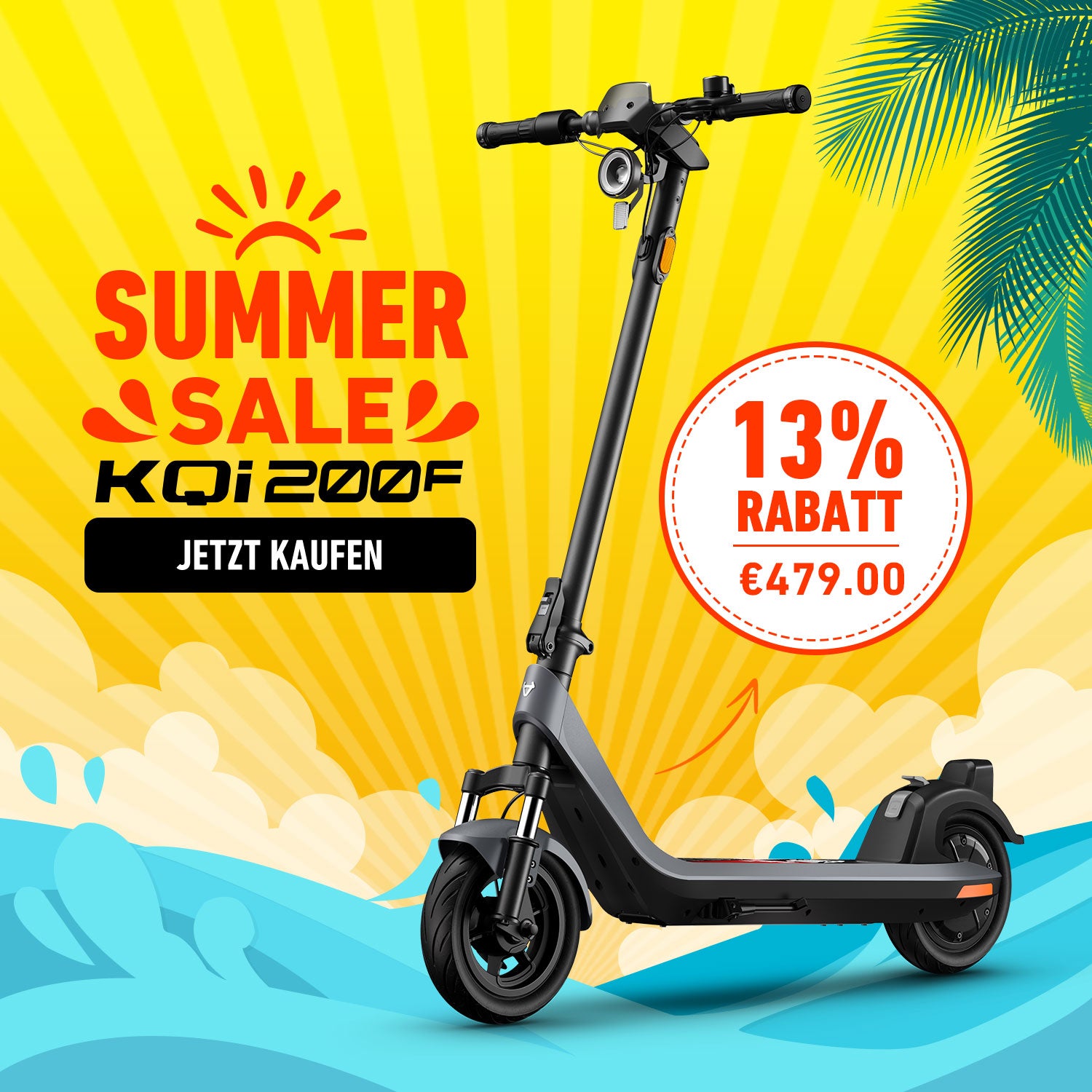 NIU KQi 200F Elektrotretroller mit klappbarem Lenker | Reichweite 54km