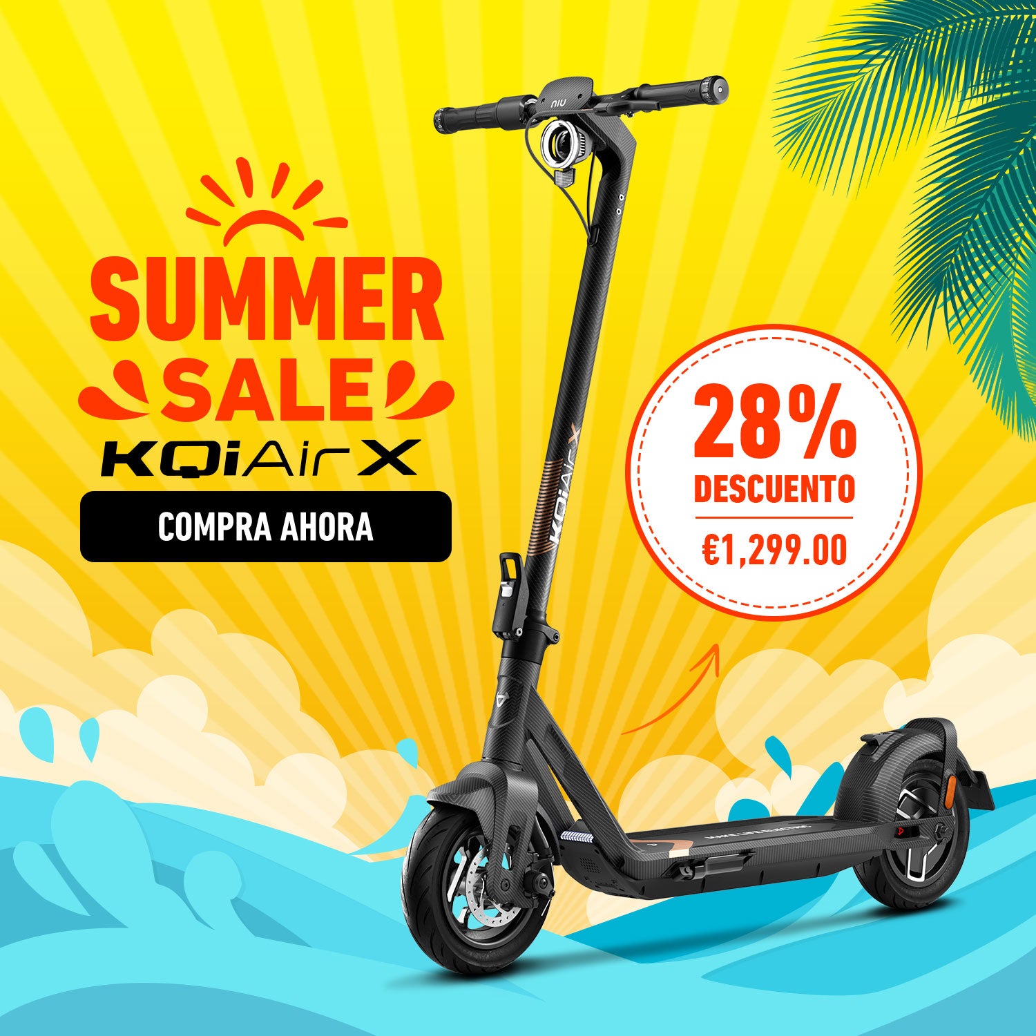 NIU KQi Air X Patinete Eléctrico de fibra de carbono | Autonomía 50km
