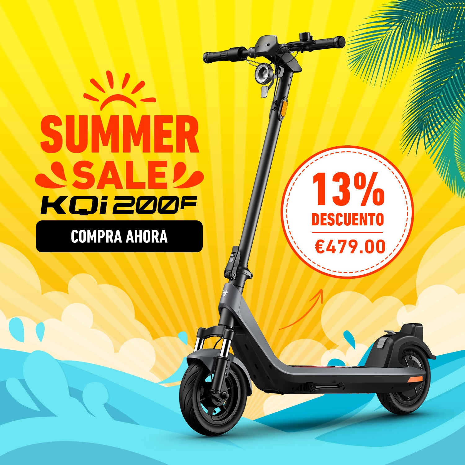NIU KQi 200F Patinete Eléctrico con Manillar Plegable y Suspensión | Autonomía 54km