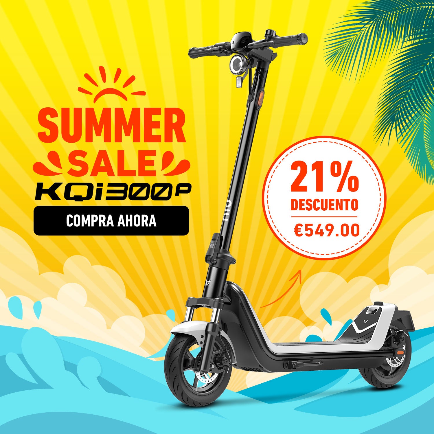 NIU KQi 300P Patinete Eléctrico con Suspensión Delantera | Autonomía 48km