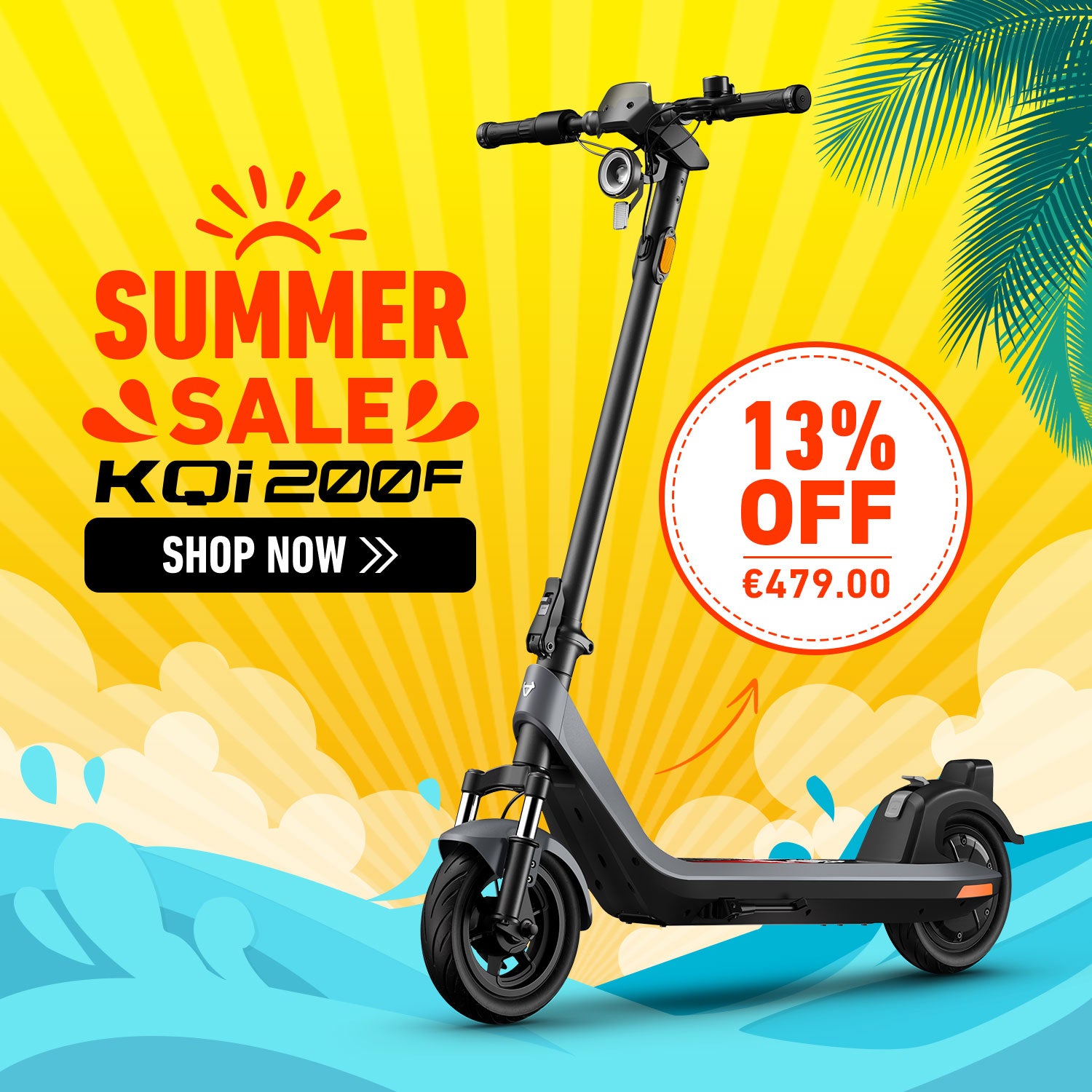 NIU KQi 200F Foldable Handlebar Electric Scooter with Suspension | Range 54km (EU version)