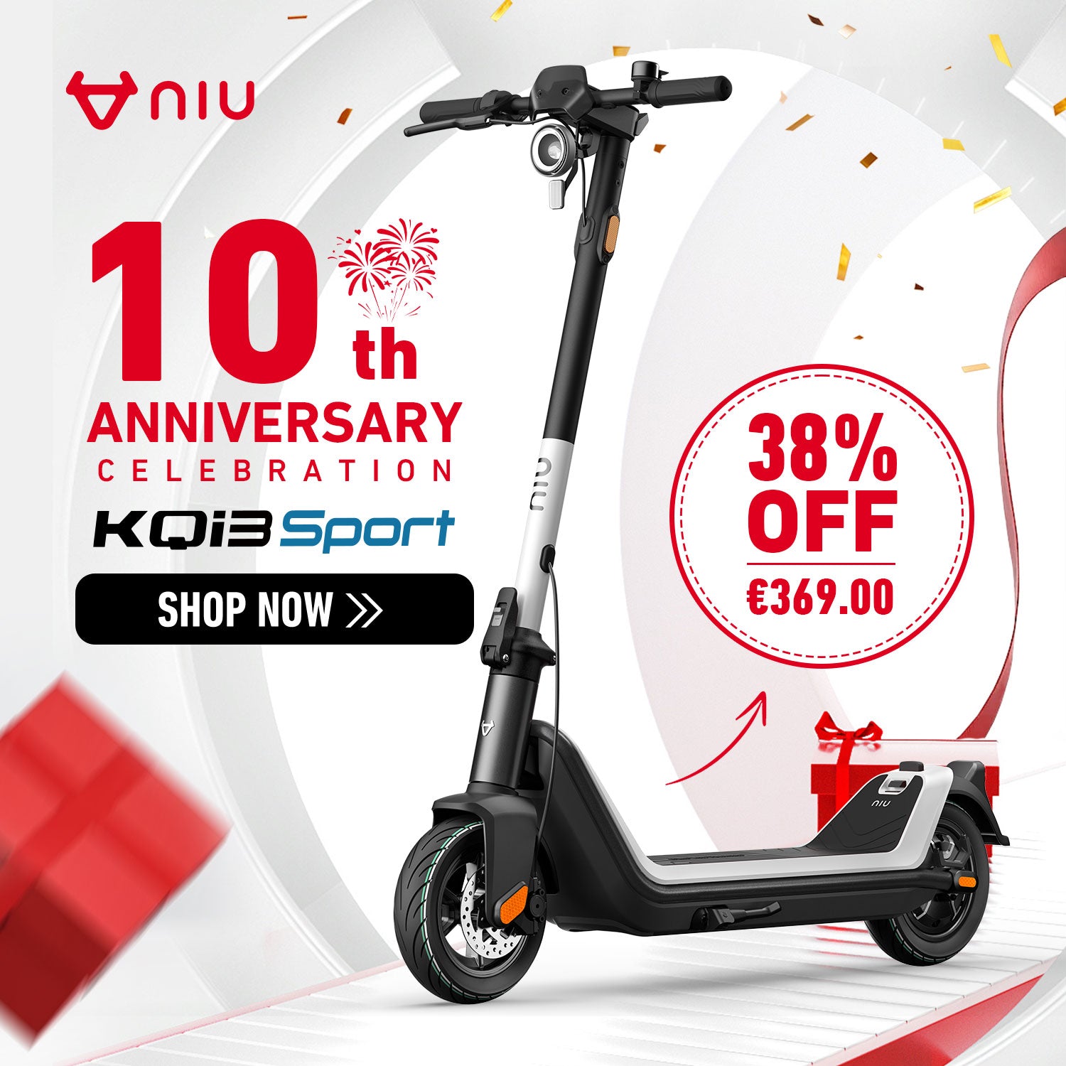 NIU KQi3 Sport Electric Scooter | Range 40km (EU version)