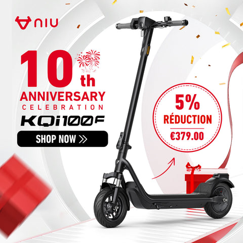 NIU KQi 100F Trottinette Électrique à Guidon Pliable avec Suspension | Autonomie 29km