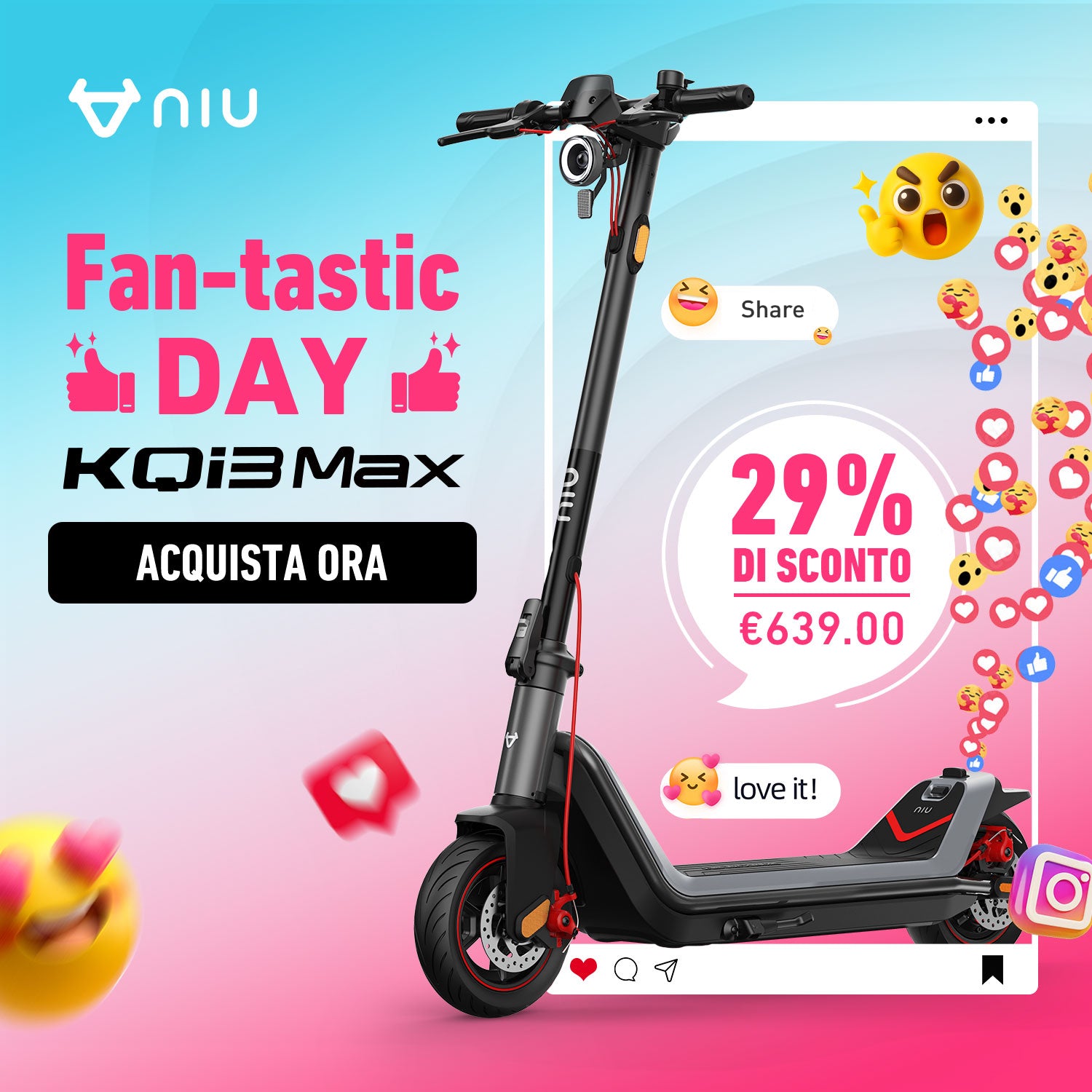 NIU KQi3 Max Monopattino Elettrico | Autonomia 65km