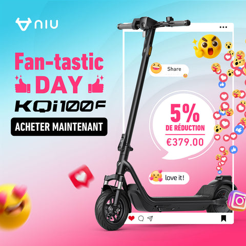 NIU KQi 100F Trottinette Électrique à Guidon Pliable avec Suspension | Autonomie 29km