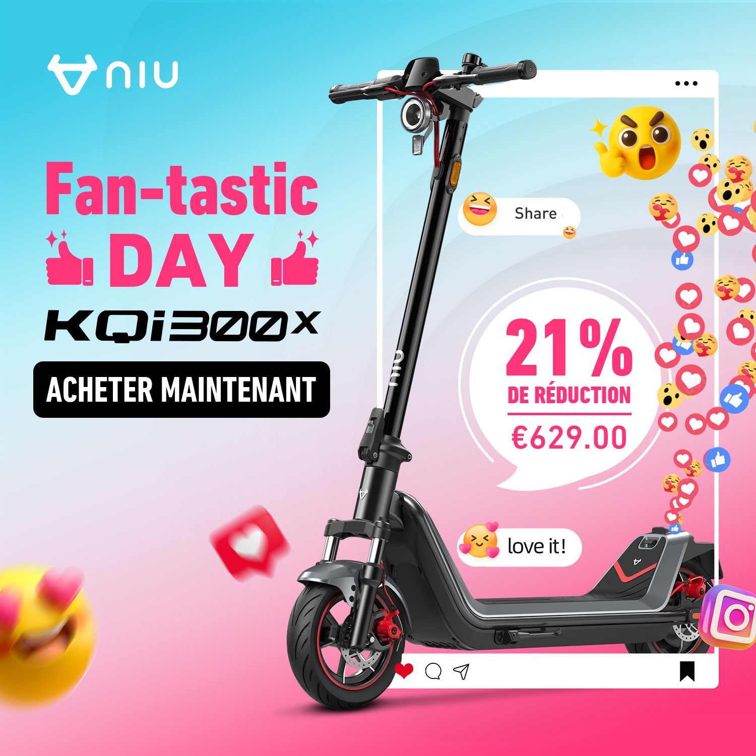 NIU KQi 300X Trottinette électrique avec suspension | Autonomie 60km