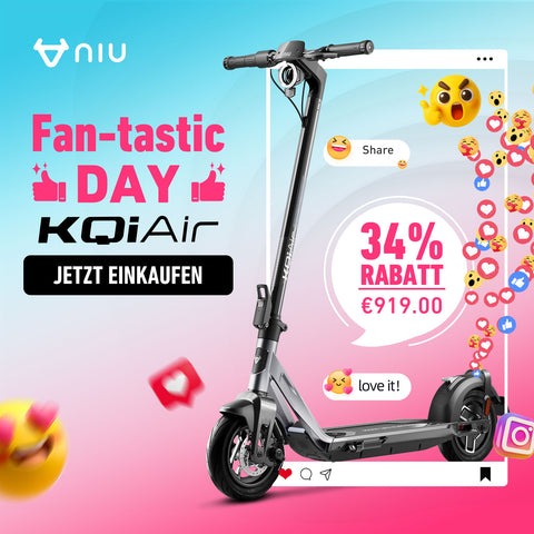 NIU KQi Air Leichter Elektrotretroller mit Kohlefaser | Reichweite 50km
