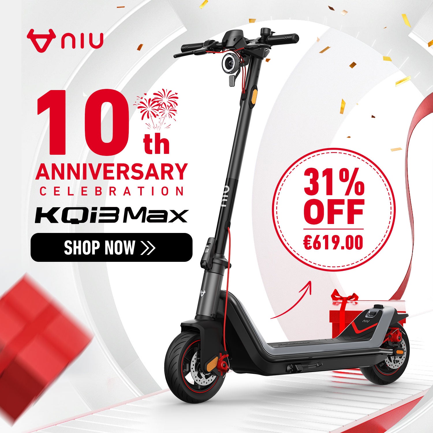 NIU KQi3 Max Electric Scooter | Range 65km (EU version)